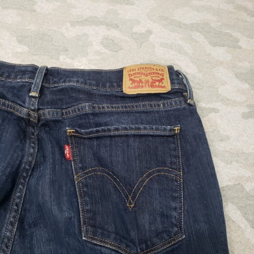 Levi s 515 Jeans Womens 14 Blue Bootcut Denim Dark Wash - Picture 11 of 12